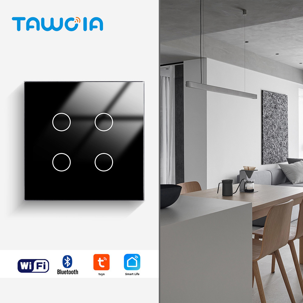 Tawoia 1 2 3 4 Gang Glass Panel  Smart Zigbee Switch Light Switches Interruptor Inteligente For Smart Home