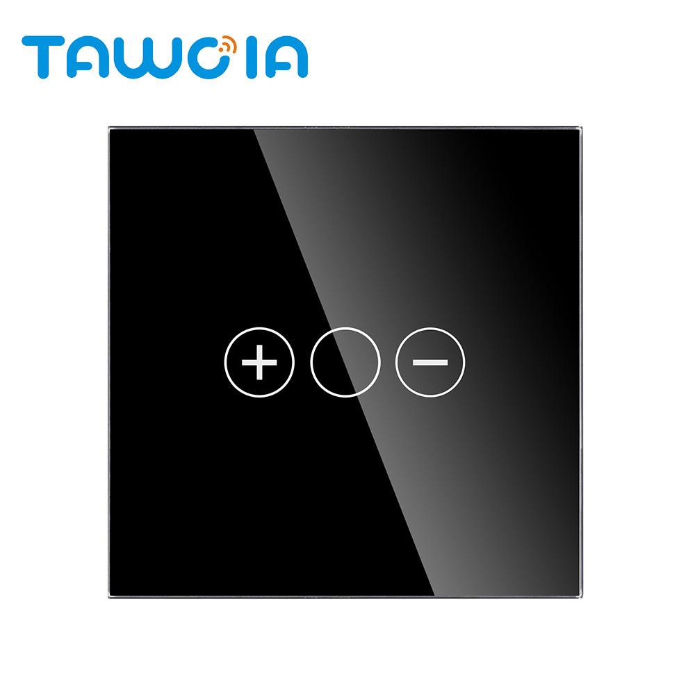 TAWOIA Tuya Smart Dimmer ZigBee Dimmer Switch 1 gang 3 Touch Buttons 1 Way White Glass Smart Life Voice Control No Neutral