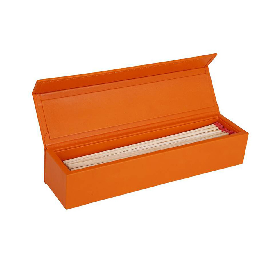 Wholesale Price Custom Made Top Quality Leather Match Box Professional Hot Sale Durable Waterproof Leather Match Box