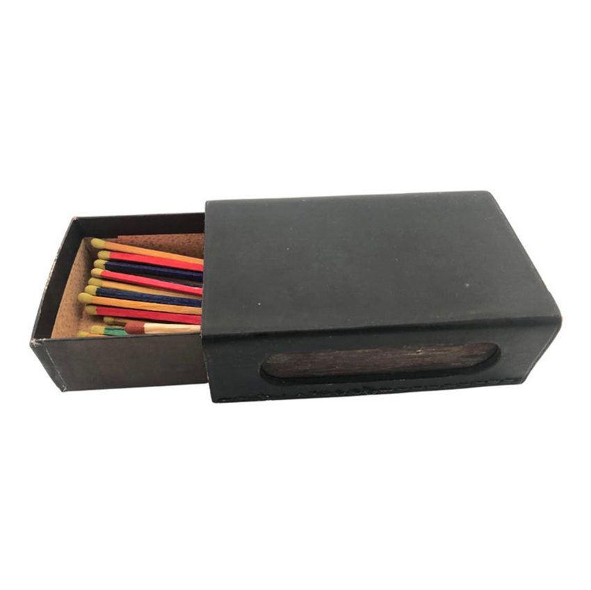 Portable Waterproof In Stock Ready To Ship Leather Match Case Bulk Quantity Hot Selling Durable Leather Match Sticks Box