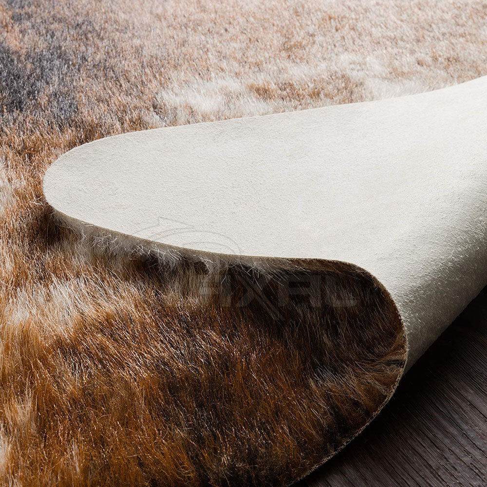 High Quality Natural Leather Modern Design Anti Slip Cowhide Leather Rugs Soft Floor Mats