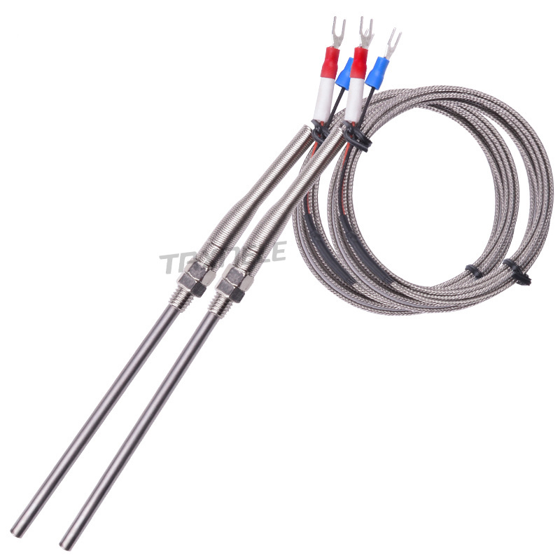 J type Thermocouple Stainless Steel probe Thermocouple 100mm 200mm 2m Cable Wire Length, J type thermocouple temperature sensor