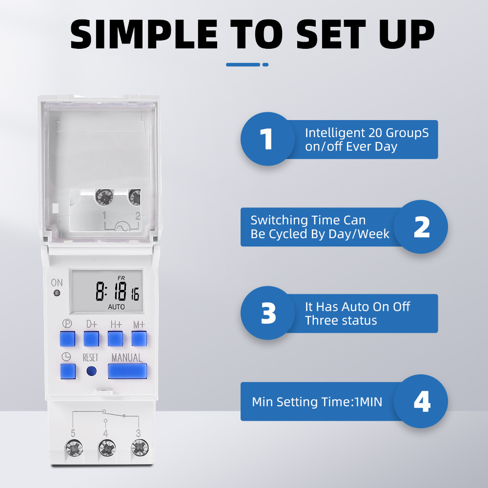 Digital Timer Switch THC-15A programmable Analogue Timer Switch Staircase Time Switch 12v 220v