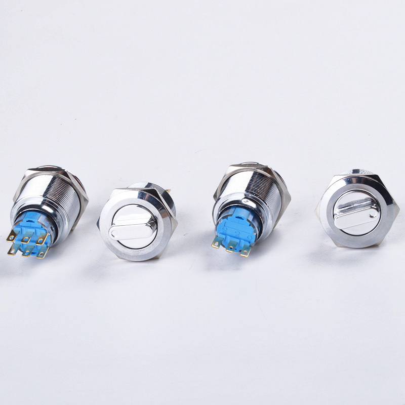 19mm Waterproof Metal Rotary Push Button Switch 2 Position 1NO+1NC 3 Position 2NO+2NC Press Button Rotary Knob Switch