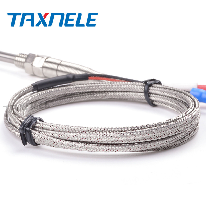 J type Thermocouple Stainless Steel probe Thermocouple 100mm 200mm 2m Cable Wire Length, J type thermocouple temperature sensor