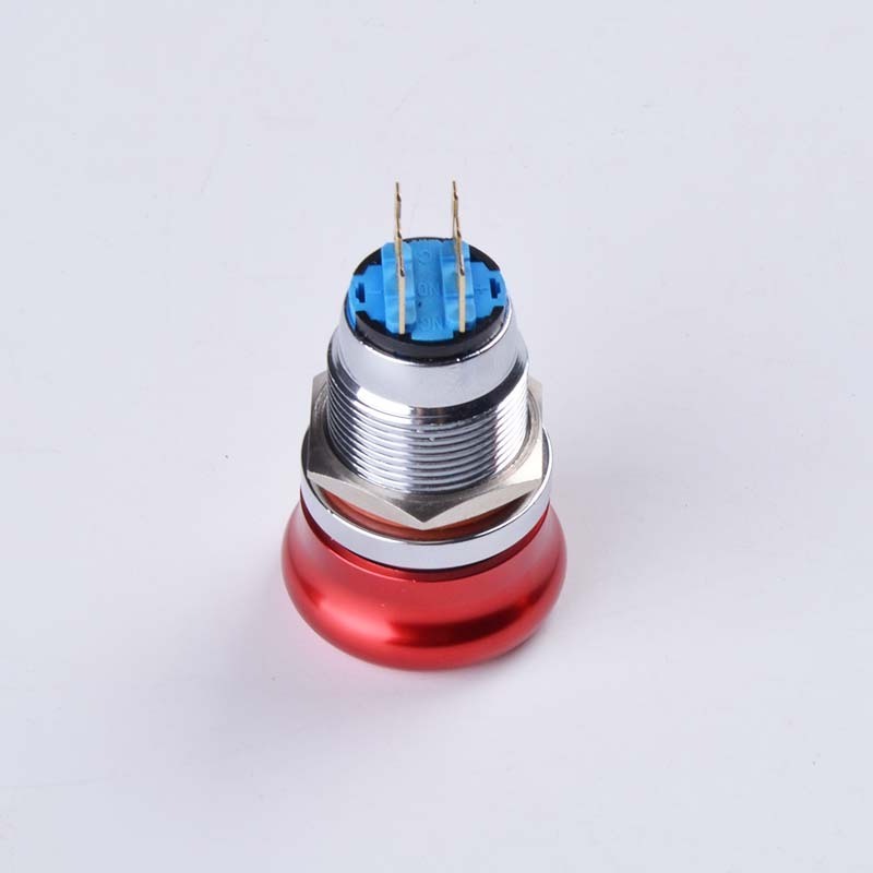 19mm Pattern 2NO 2NC Waterproof Stainless Steel mushroom Metal aluminum Latching Emergency STOP Push Button Switch Button Switch