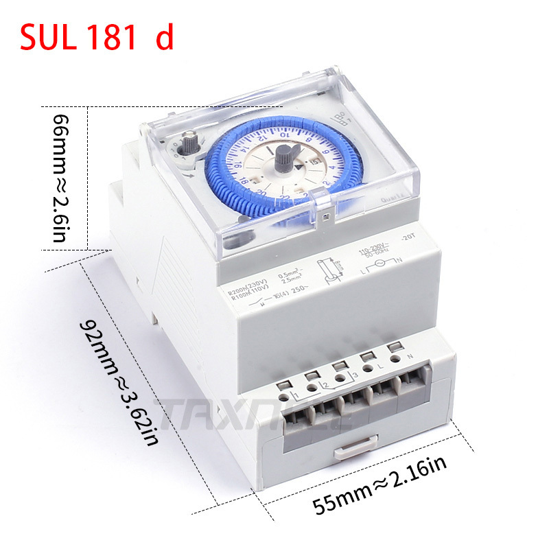 SUL181h SUL181d Mechanical Timer 24 hours Time Switch Relay Electrical Programmable Timer 24 hour Din Rail Timer Switch