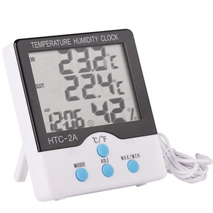 HTC-2A Electronic Digital Room In and Out Temperature Humidity Meter Thermometer Hygrometer Thermo-hygrometer Alarm Clock