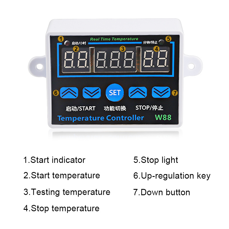 W88 12V/220V 10A Digital LED Temperature Controller Thermostat Control Switch, Digital Thermostat 10A Temperature Controller