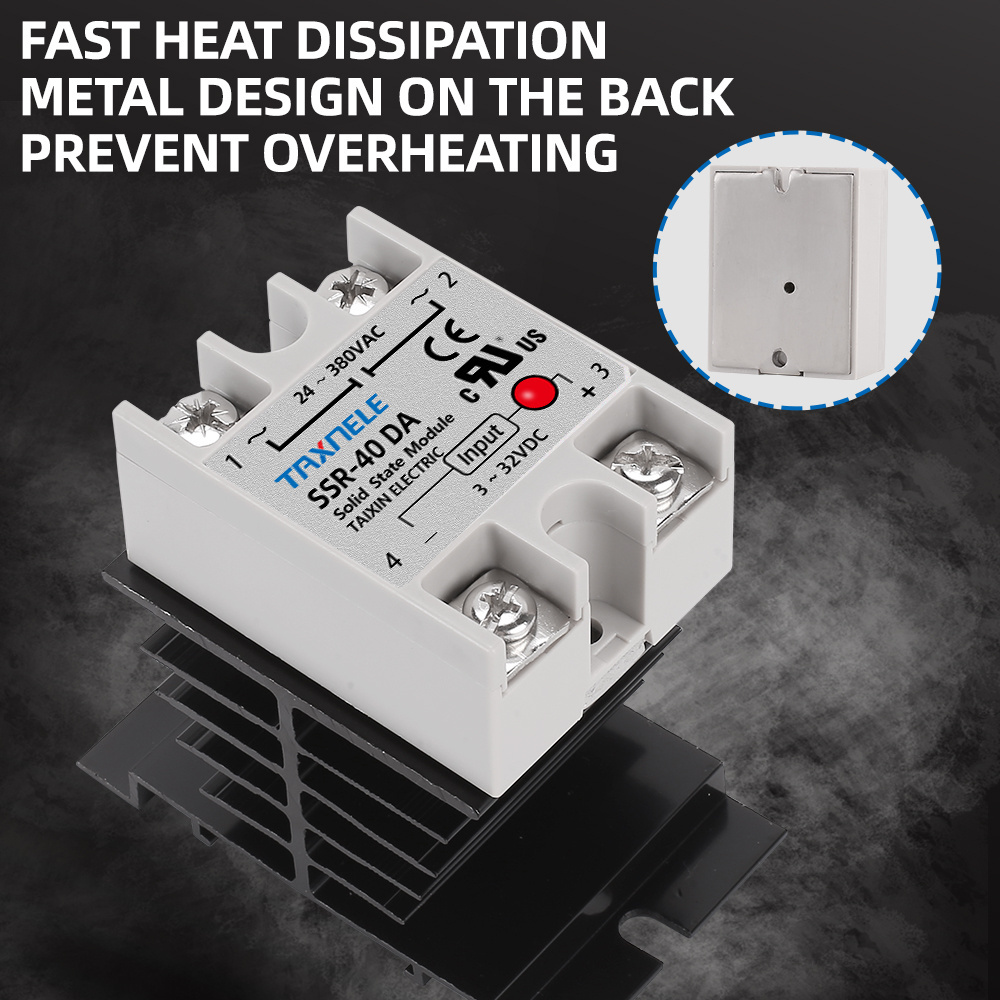 Single Phase Solid State Relay SSR-40DA SSR-25DA SSR-10DA DC To AC 3-32VDC Input 24-380VAC Output solid state relay