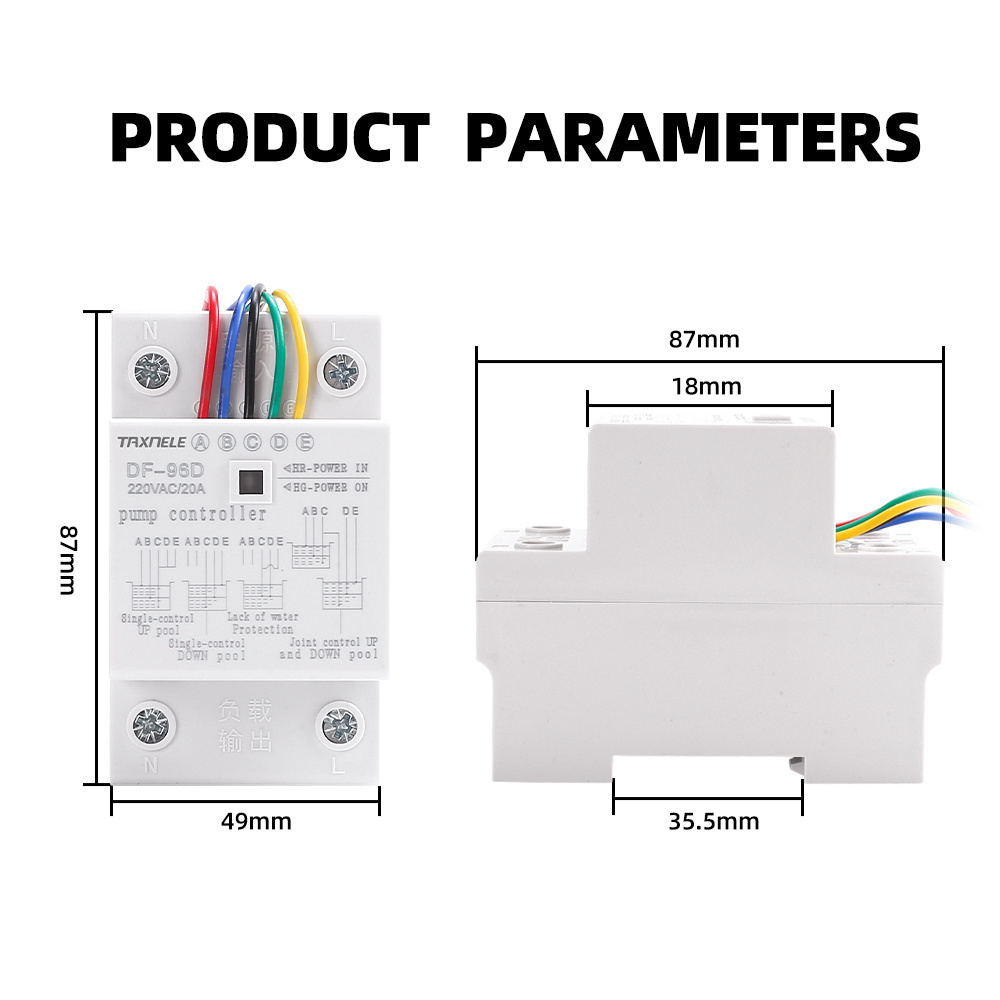 DF-96ED Automatic Water Level Controller Switch 10A 220V Water tank Liquid Level Detection Sensor Water Pump Controller