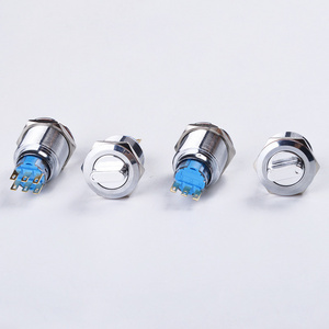 19mm Waterproof Metal Rotary Push Button Switch 2 Position 1NO+1NC 3 Position 2NO+2NC Press Button Rotary Knob Switch