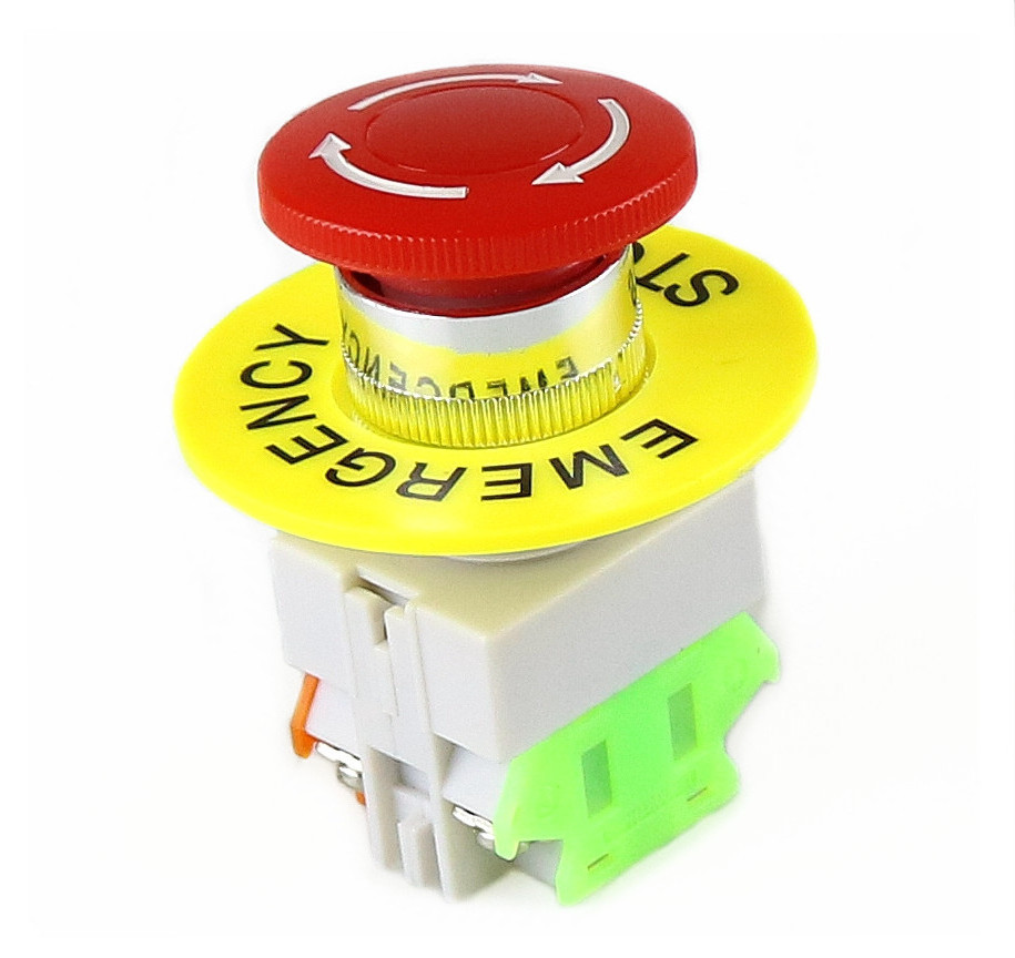 1NO 1NC DPST Emergency Stop Push Button Switch AC 660V 10A Switch Equipment Lift Elevator Latching Self Lock Red Mushroom