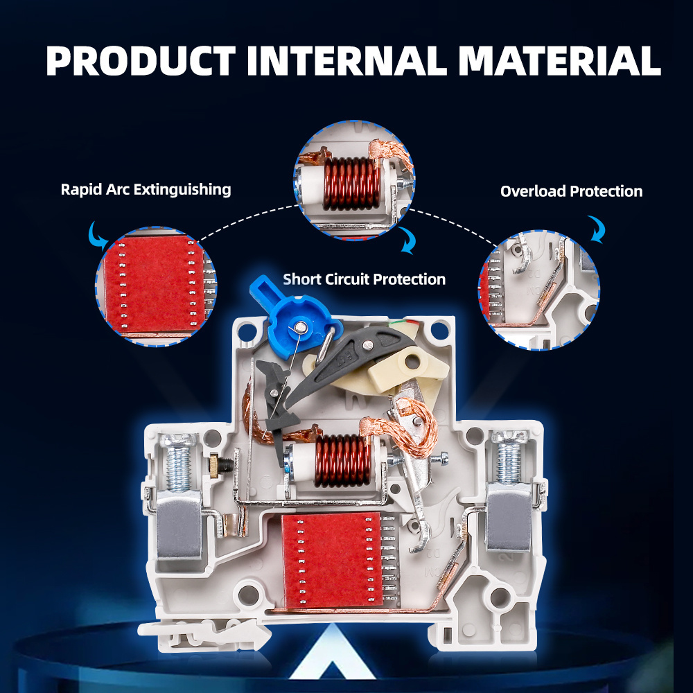 AC MCB 1P 2P 230V 400V 6KA Mini Circuit breaker Air Switch 6A 10A 16A 20A 32A 40A 50A 63A Overload Short Circuit Protect