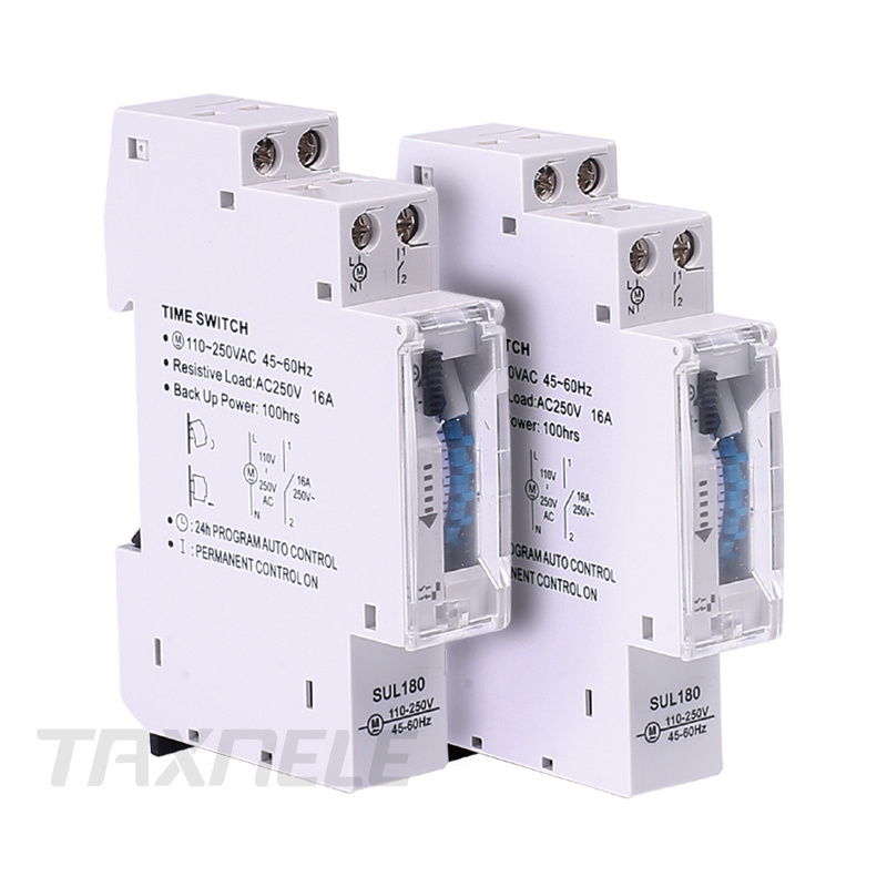 DIN Rail SUL180 Time Switch Mechanical Timer Switch 24 Hours Programmable Timer 16A Time Switch