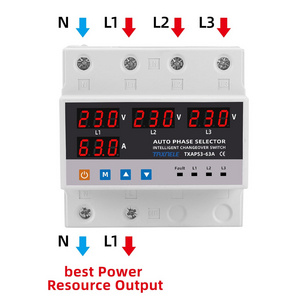 Over Under Voltage Protector ATS Automatic Transfer Switch Phase Selector Uninterrupted Power 63A 100A  changeover switch