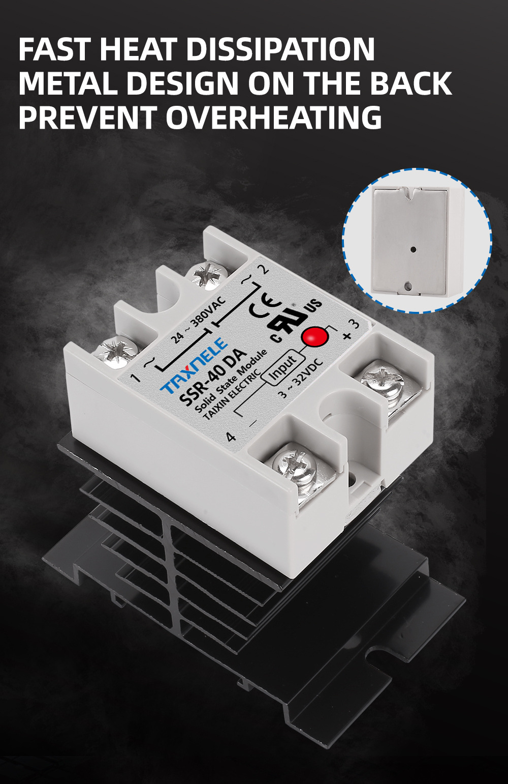 Single Phase Solid State Relay SSR-40DA SSR-25DA SSR-10DA DC To AC 3-32VDC Input 24-380VAC Output solid state relay