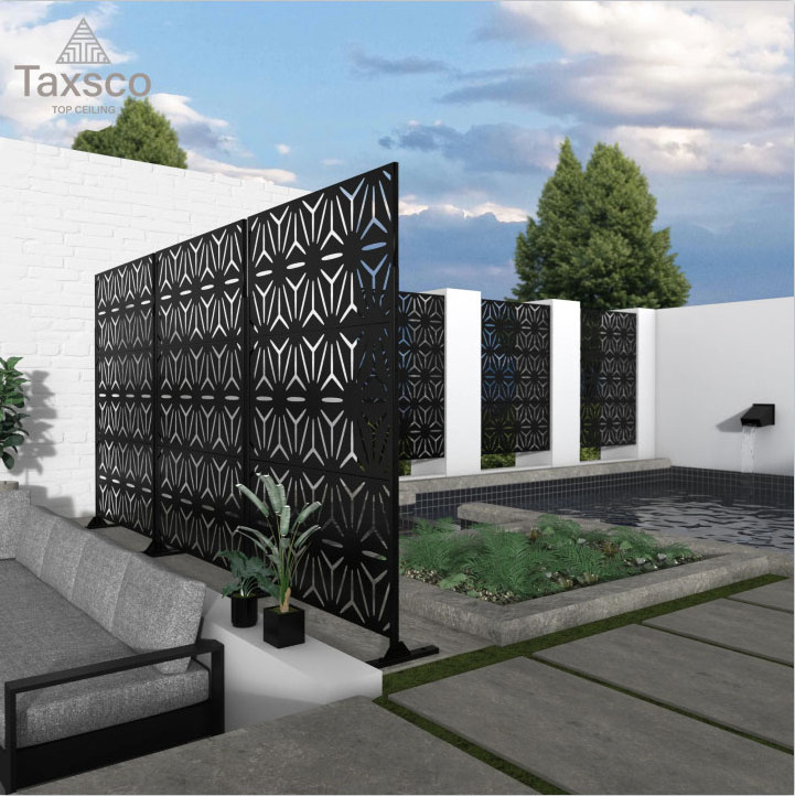 Laser Cut Privacy Fencing Panel Exterior Decorative Garden Screening Metal Panels