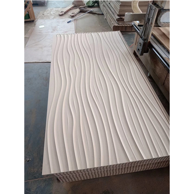 15mm 18mm TV Wall Decoration MDF Panel, 3D Decorative Wave MDF, Laser Embossed MDF Panel