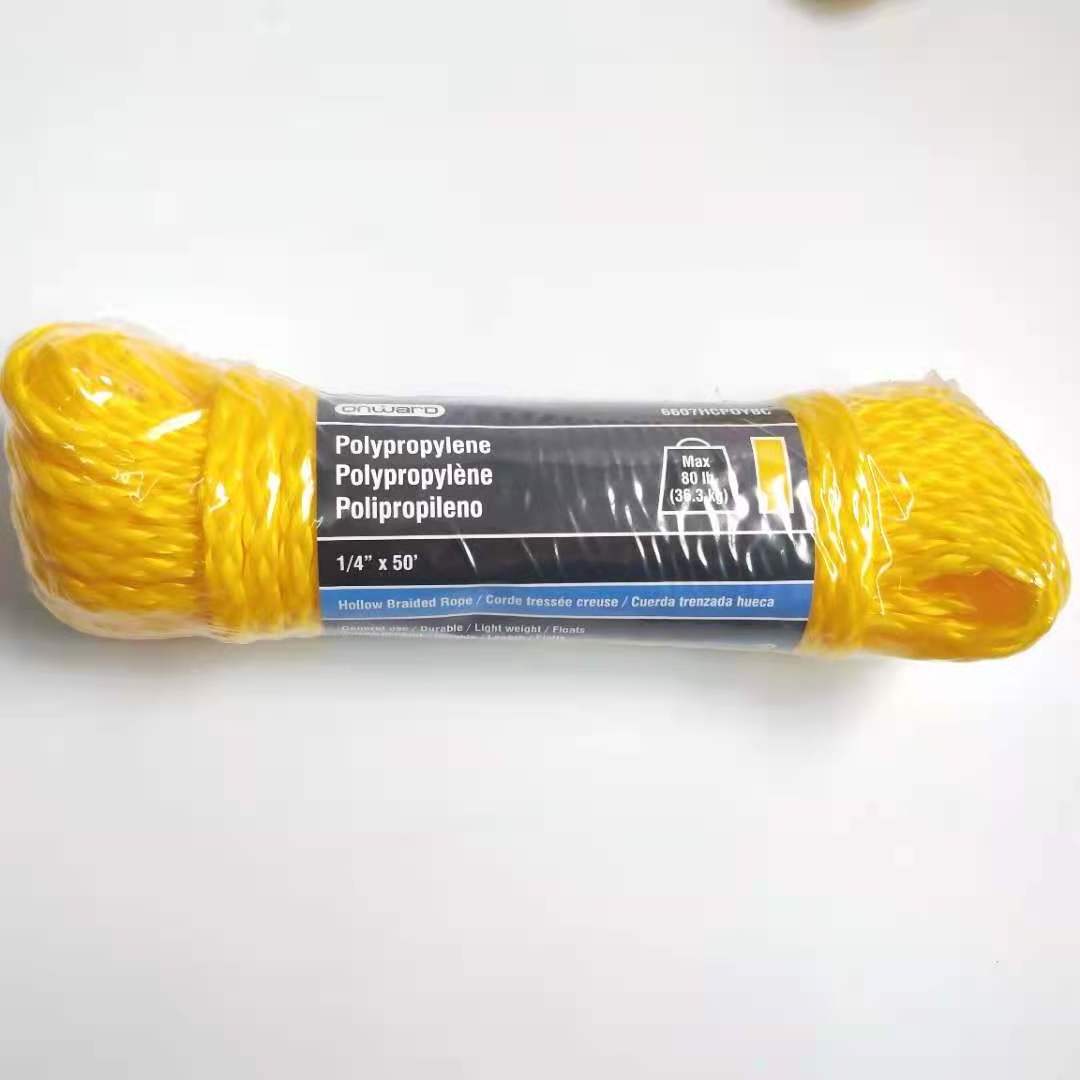 Hollow Braid Polypropylene Floating Rope 1/4