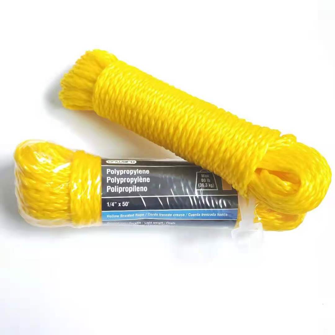 Hollow Braid Polypropylene Floating Rope 1/4