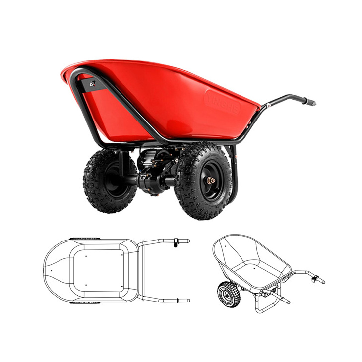 Hot Sell Garden Cart Tool Cart Wheelbarrow Large Capacity Mini Dumper Electric 2 Wheel Dumper