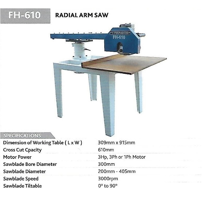 Woodworking Machinery Made in Malaysia Wood Saw Machines Radial Arm Saw Table Saw