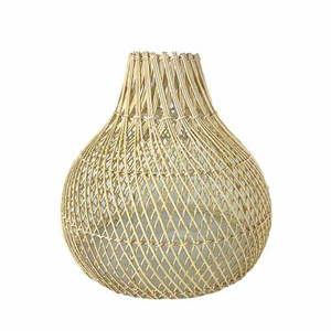 Wine gourd-shaped good price natural rattan lamp shades woven ceiling light