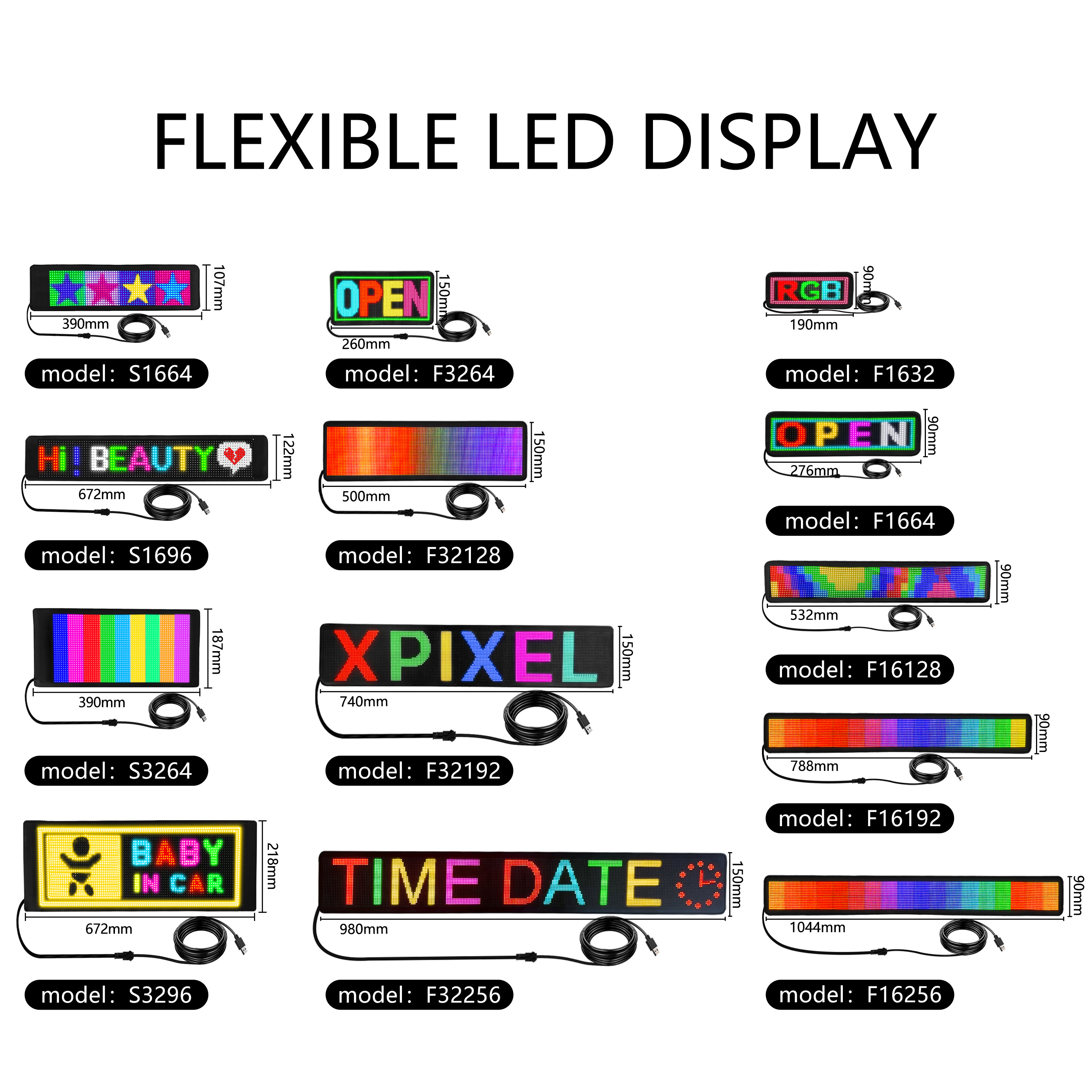 Programmable LED Sign Online Shop P4 Flexible Indoor RGB Panel Soft Led Display Screen Car Store Electronic Advertising Board