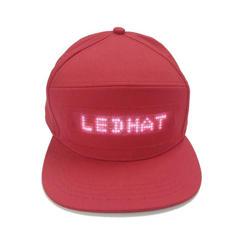 LED Flashing Light UP Hat Sports Travel Sun Protect Baseball Cap APP Controlled Message Display LED  Hat C-ap