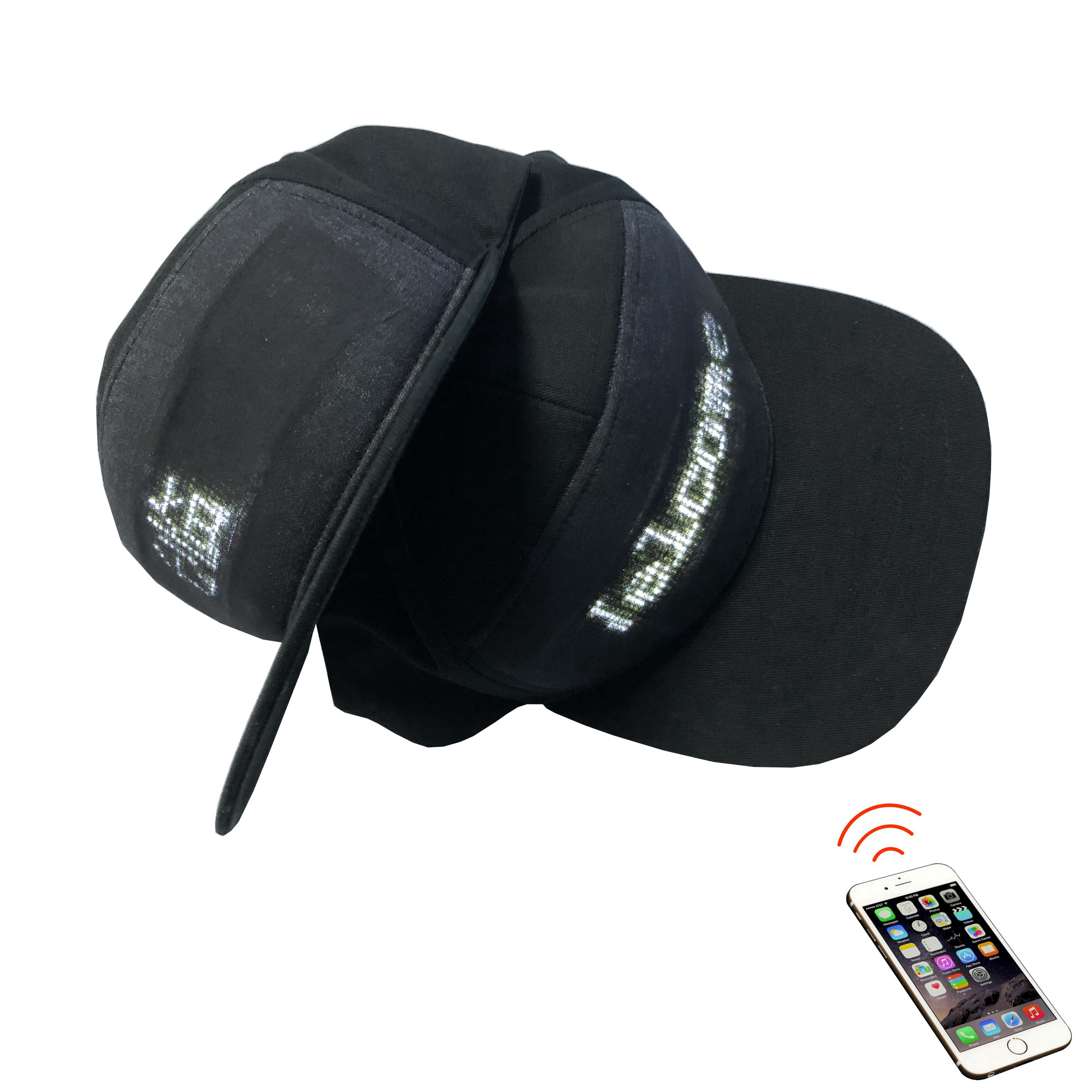 LED Flashing Light UP Hat Sports Travel Sun Protect Baseball Cap APP Controlled Message Display LED  Hat C-ap