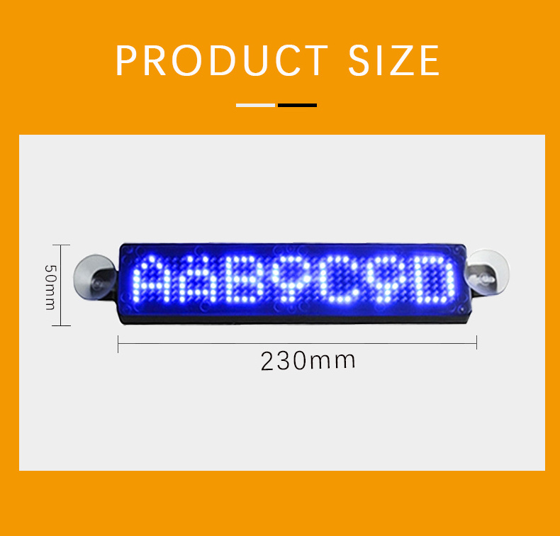 Car Advertising Display Screen LED Programmable Message Sign Scrolling Taxi Light Board With Remote Control