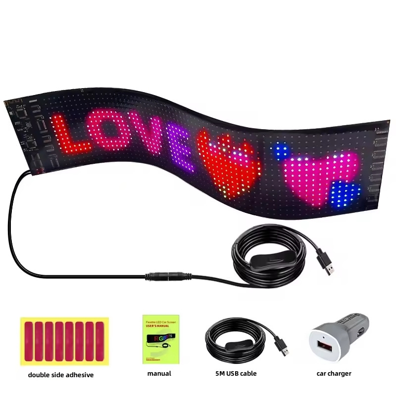 Programmable App Control Flexible LED Sign Board Customize LED Sign Display Smart LED Screen Car Panel led matrix panel for car