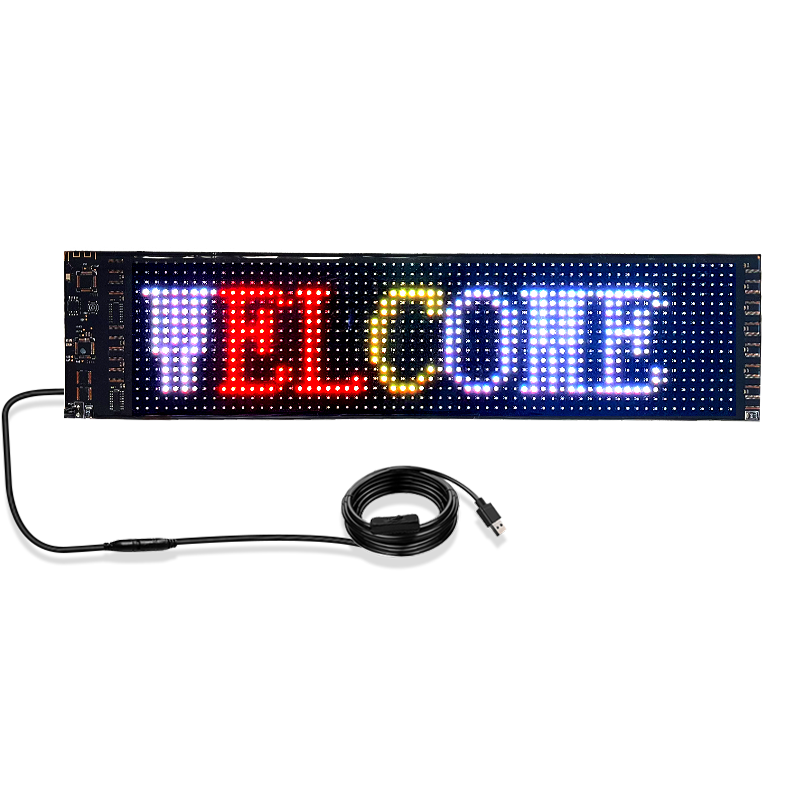 Programmable Flexible LED Display Screen Car Scrolling Advertise Message LED Display Board RGB Car Sign Soft LED Panel outdoor