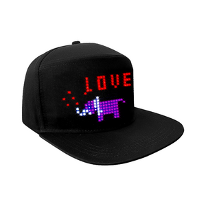 Wholesale USB Rechargeable led hat scrolling messages led lights baseball cap party sports smart luminous led cap hat