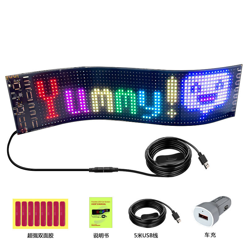 Programmable Flexible LED Display Screen Car Scrolling Advertise Message LED Display Board RGB Car Sign Soft LED Panel outdoor