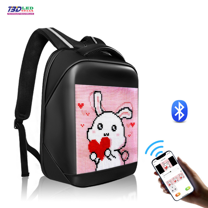 colorful promotion LED backpack  Dynamic LED Screen Display 3D Backpack smart led backpack