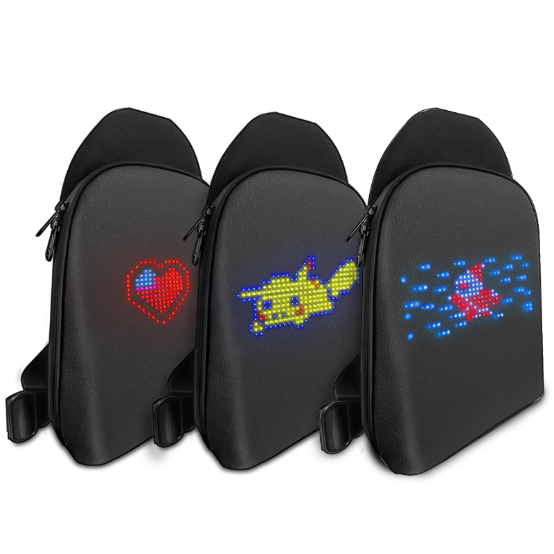 Colorful  Dynamic led waist bag DIY Light City Backpack Mobile DIY Animation GIF Display LED Bag Advertising Design Led Bag Pack