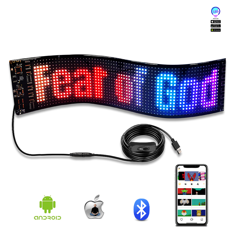 Programmable App Control Flexible LED Sign Board Customize LED Sign Display Smart LED Screen Car Panel led matrix panel for car