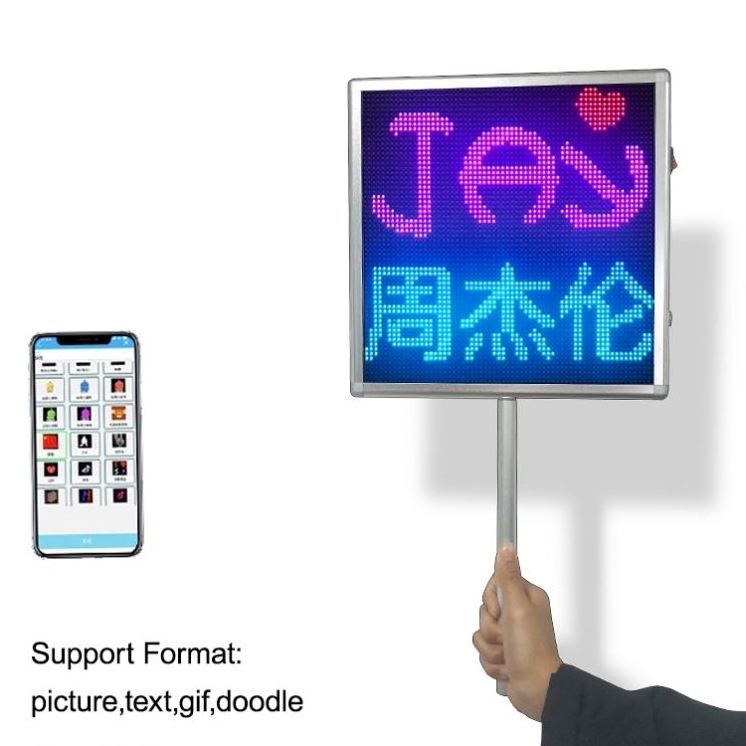 Airport Pick Up Handheld LED Screen Board APP Programmable Name Phone text Messages Display Handhold LED Sign Billboard