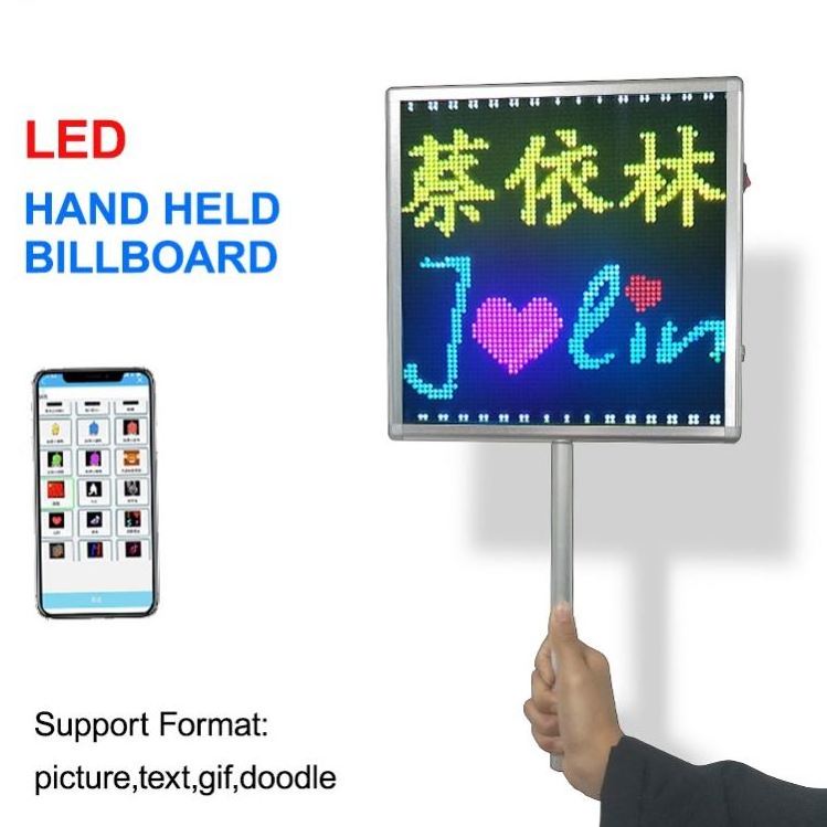 Airport Pick Up Handheld LED Screen Board APP Programmable Name Phone text Messages Display Handhold LED Sign Billboard