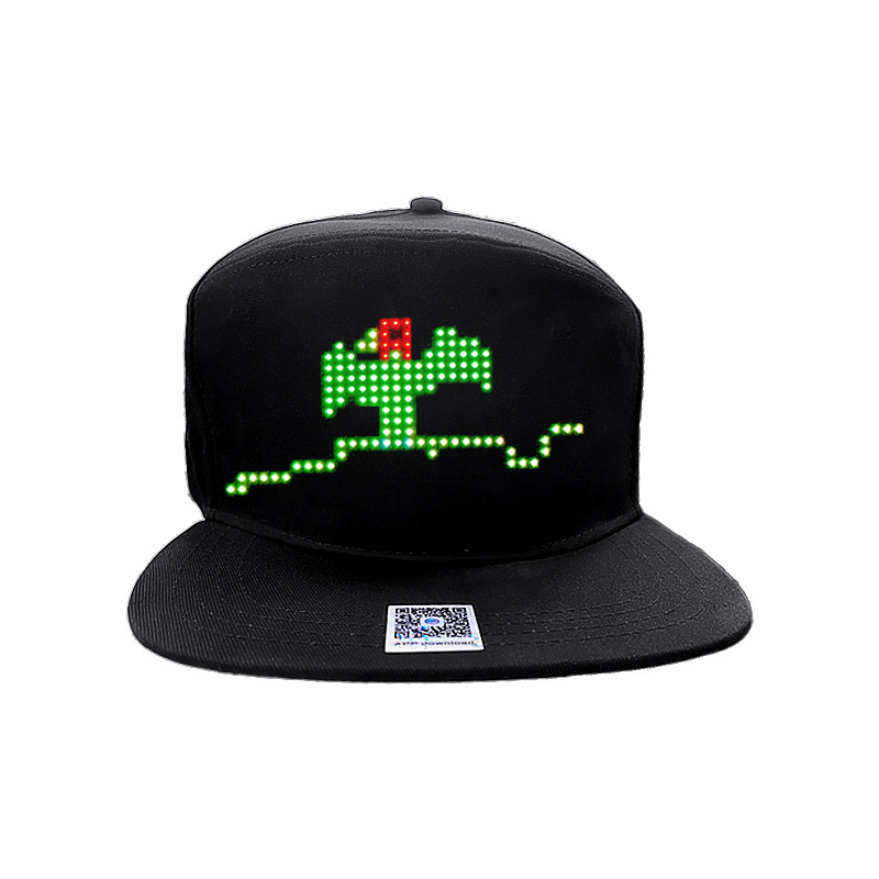 Multi-Language LED Smart Cap Spots Baseball Hat Mobile APP Control Editing LED Display Hat Led Lamp Word  Display Hat for Party