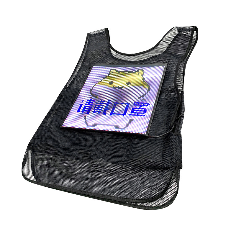 Led Light Up Running Vest Reflective Vest for Walking at Night High Visibility Full color text animation logo image display Vest