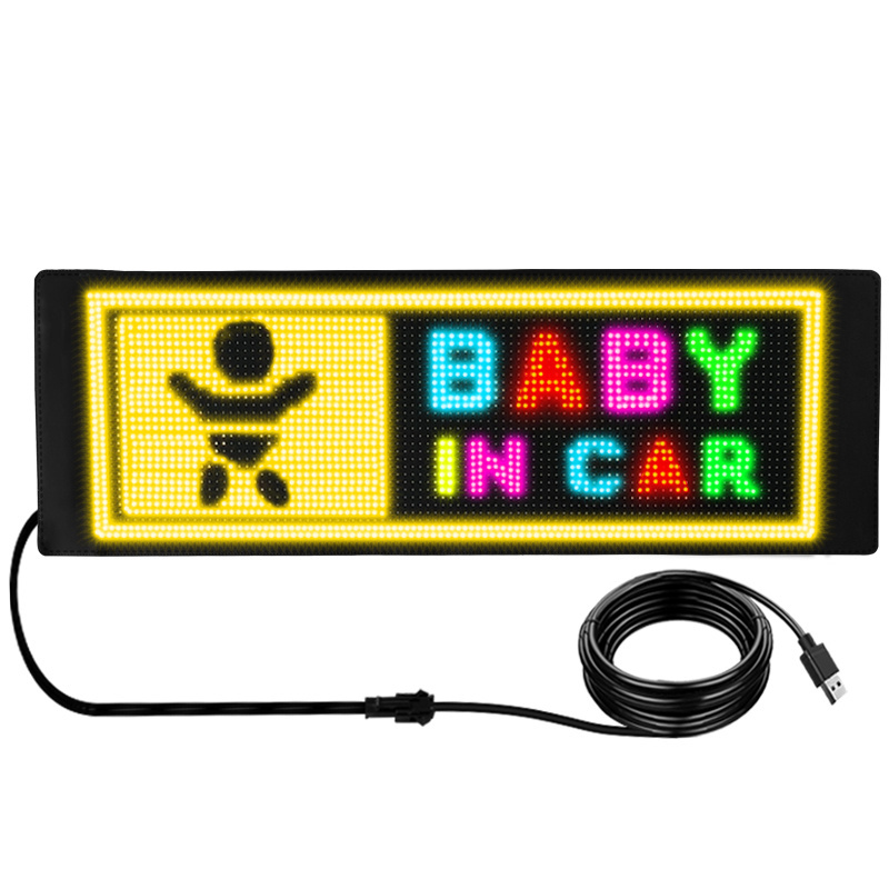 S3296 RGB App control 12v led car sticker panel car glow led sign light up window sticker led light stickers for car