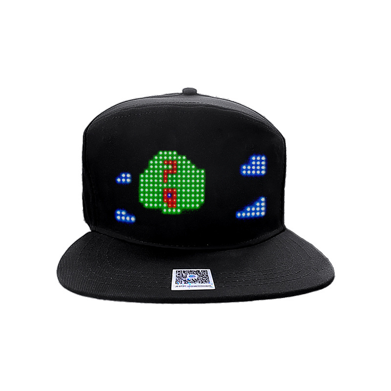 Custom EL LED Flashing Light up Cap rgb text animate diy graffiti logo  light high quality baseball cap, programmable led hat