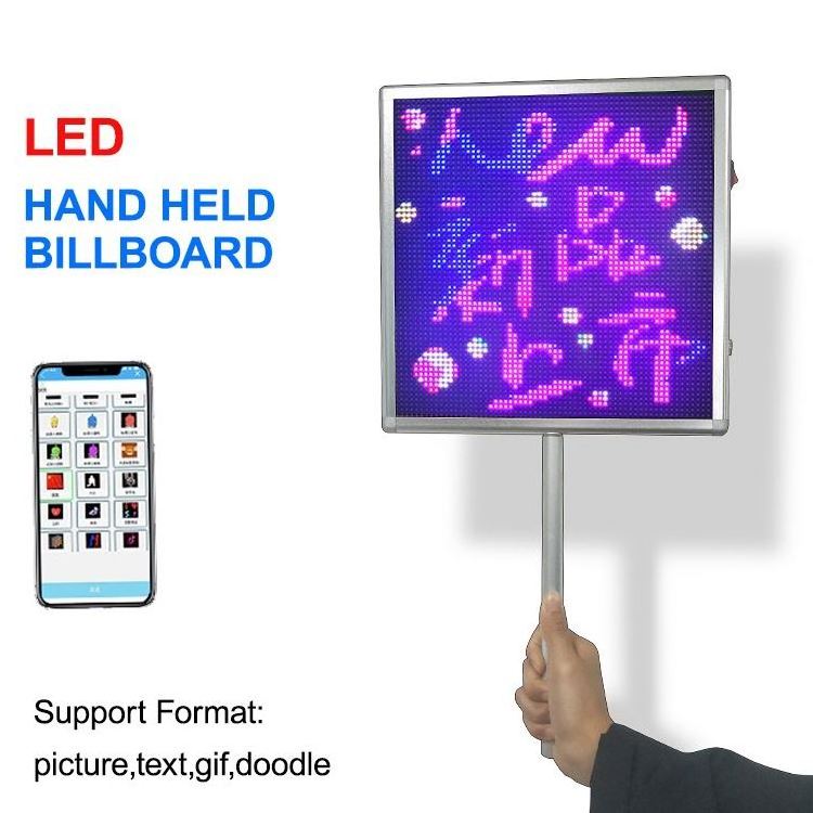 Airport Pick Up Handheld LED Screen Board APP Programmable Name Phone text Messages Display Handhold LED Sign Billboard