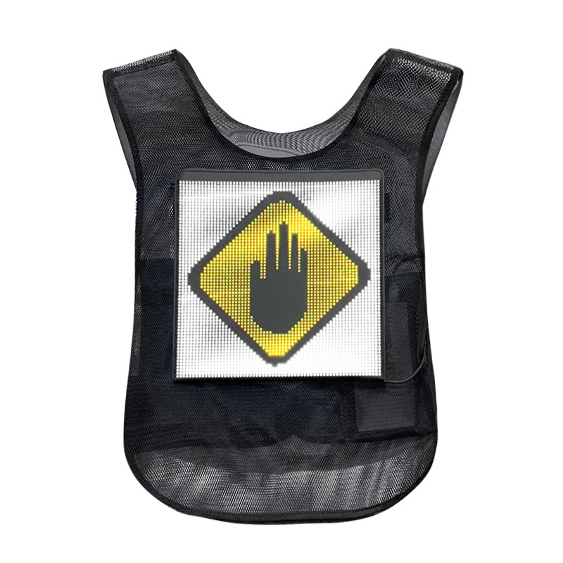 Led Light Up Running Vest Reflective Vest for Walking at Night High Visibility Full color text animation logo image display Vest