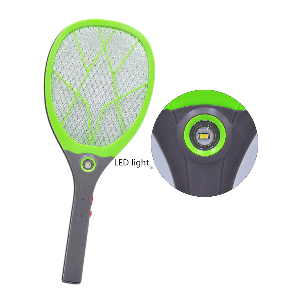 Electric mosquito swatter Direct plug-in rechargeable Flyswatter with LED light Large mesh powerful mosquito swatter