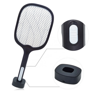 2023 popular household insect racket USB recharge  fly swatter with base  bug zapper 3 in 1 electric mosquito killer lamp