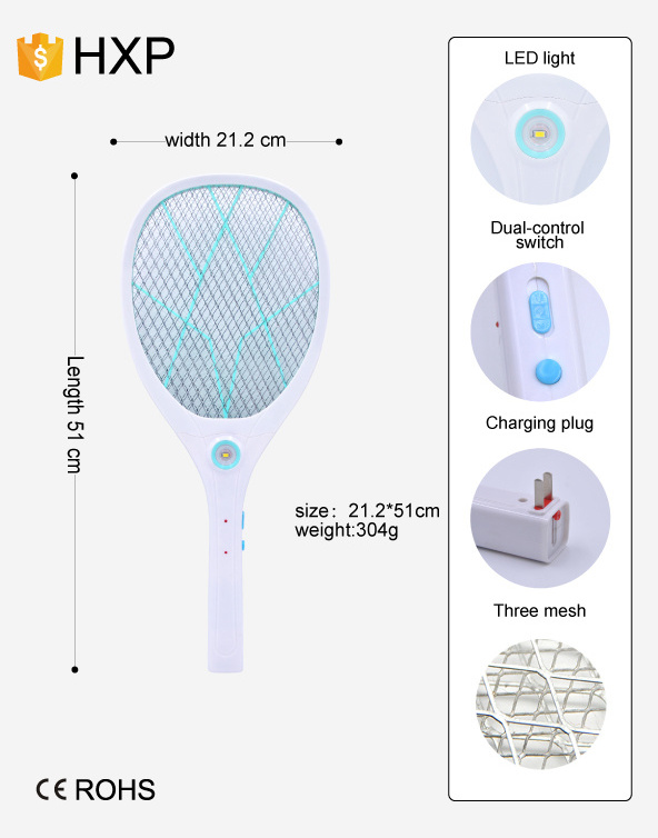 rechargeable mosquito racket fly swatter anti electronic mosquito killer swatter